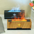 Wood Grain Essential Oil Diffuser Ultrasonic Aroma Air Humidifier with Blue Flame LED Light Home Room Aromatherapy Diffuser. 