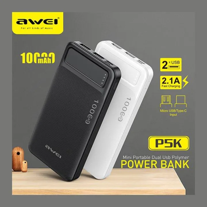 Awei%20P5K%2010000mAh%20Dual%20USB%20Port%20Power%20Bank%20Fast%20Charging%20Micro%20USB%20and%20Type%20C%20Input%20Power%20Bank%20-%20Image%202