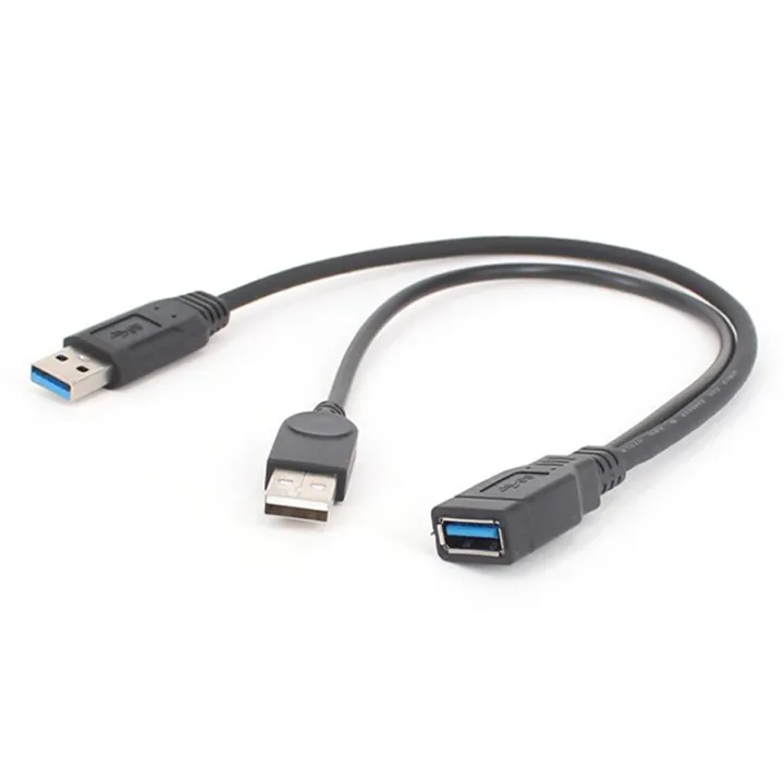 USB 3.0 Cable Dual Power Charge Cables Y Adapter Male To Female Cord