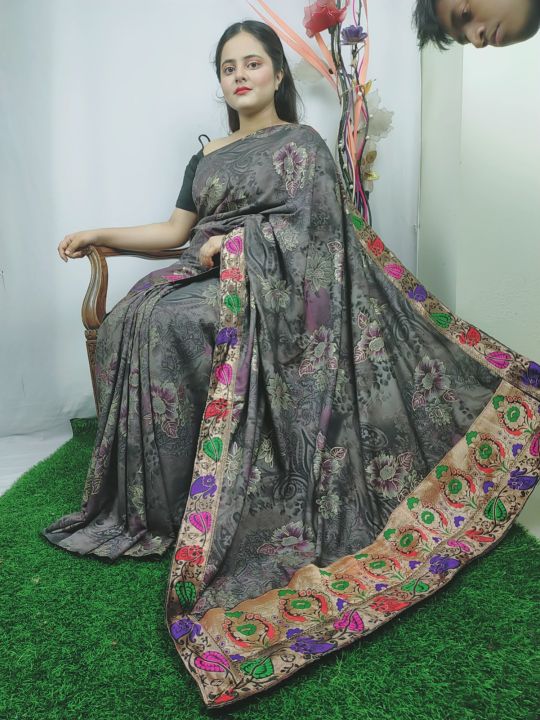 Traditional indian Katan Saree for Women