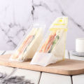 Sandwich Wrapping Paper Disposable Sandwich Plastic Transparent Baking Triangle Cake Bread Packaging Bag 100. 