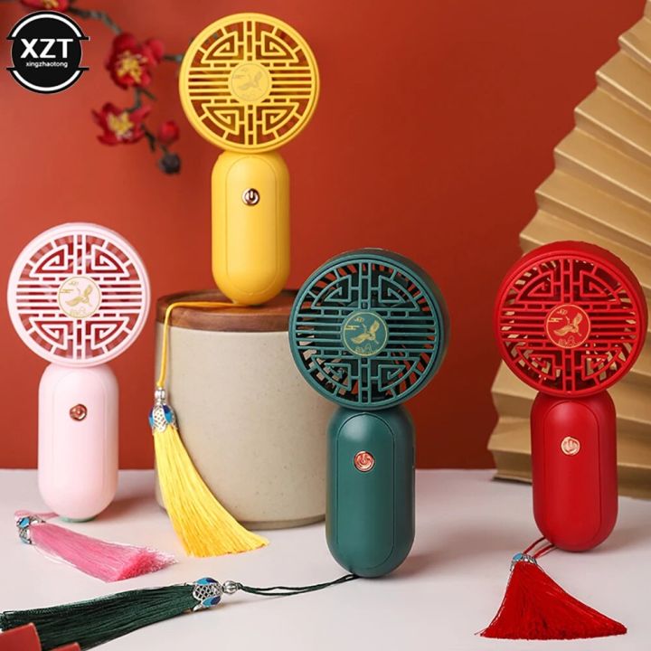 NEWEST Chinese Retro Stylish Mini Wireless Handheld Fan Portable Outdoor Traveling Summer Cooling Fan Rechargeable Air Cooler