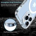For Apple iPhone 13 Pro Max MagSafe Compatible Shockproof Transparent Slim Fit Wireless Charging supported Frosted Border Phone Back Case Mobile Cover-ELF.