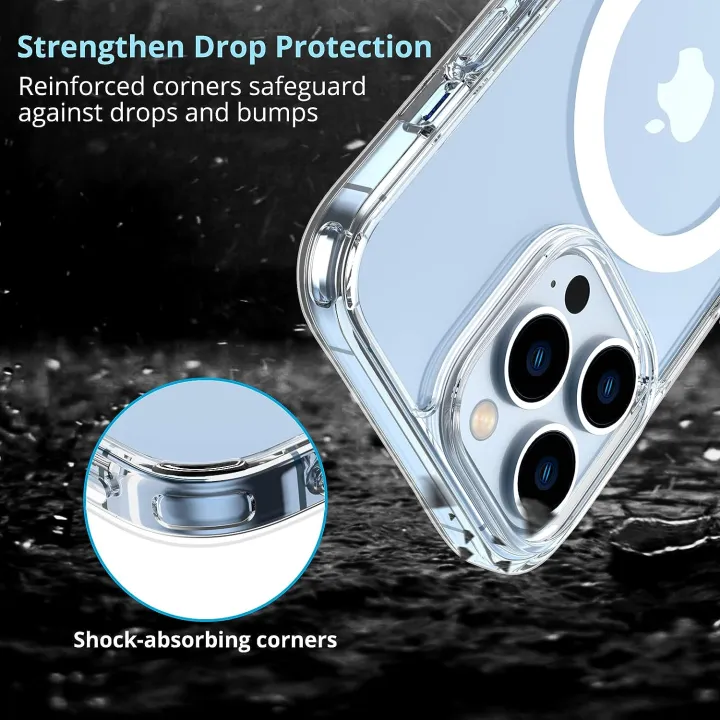 For%20Apple%20iPhone%2013%20Pro%20Max%20MagSafe%20Compatible%20Shockproof%20Transparent%20Slim%20Fit%20Wireless%20Charging%20supported%20Frosted%20Border%20Phone%20Back%20Case%20Mobile%20Cover-ELF%20-%20Image%204