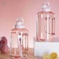 Portable Water Bottle Marker Wide Mouth Drinking for sports Running 1500ml Pink. 
