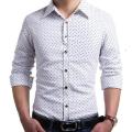 White Boll Print Formal Shirt For Men _ u3067.