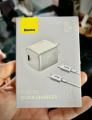 Baseus 20W Cube PD For IP Super Fast Charging Adapter With Type C To IP Cable.