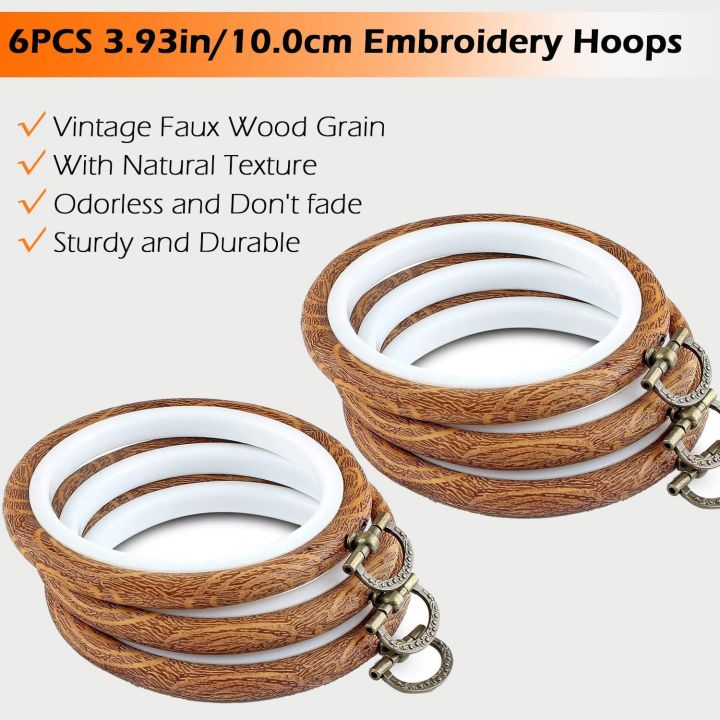 6%20Piece%20Embroidery%20Hoops%203.93%20Inch%20Round%20Embroidery%20Frame%20with%20Metal%20Ring%20Imitated%20Wood%20Embroidery%20Circle%20Embroidery%20Hoop%20-%20Image%204