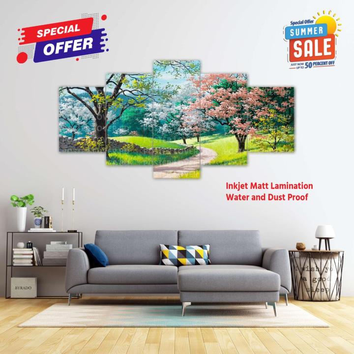 Natural Tree Canvas For Home Decore Wall Mart Canvas 5parts Combo Offer