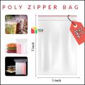 Zip/Zipper Lock Poly Bag- 5 x 7 inch Pack of 50 Piece. 