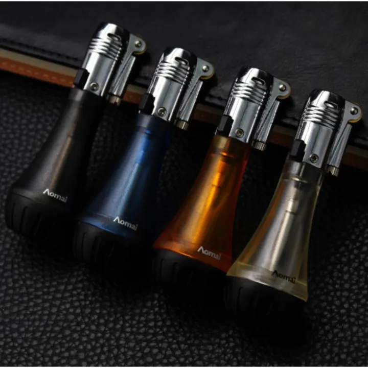 Floating Flame Lighter Creative Ghost Fire Lighter Refillable Butane Nylon Visible Gas Window Halloween Gift for Friends - 1pcs