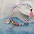 Little daisy bracelet female forest girlfriend bracelet ins niche design popping crystal cold wind bracelet. 