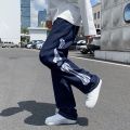 Jeans Men Skeleton Baggy Casual Jean Pants Mens Japan Style Streetwear Wide Leg Denim Trousers Male Vintage Blue Denim Pants.