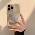 Custard Elephant Bracket iphone13 Phone Case Apple 15pro max Korean Style 12 Silicone soft 11 Applicable 14. 