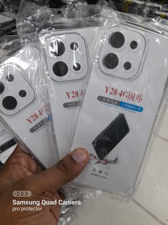 Vivo Y28 4G Soft Thick Air-Bag Silicone Clear Bumper Back Cover Transparent Phone