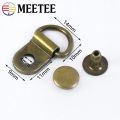 10/30/50Sets Meetee 9*14mm Metal Copper D Ring Buckle Carabiner Installation Nail Shoes Strap Hook Bag Accessory Leather Craft. 