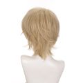RANYU Short Synthetic Wig Blonde Men Straight Hair Wig for Anime Cosplay Daily Party Heat Resistant.
