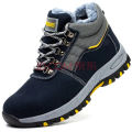 【selevn roind】 High Quality Winter Boots Men Steel Toe Cap Safety Boots Work Shoes Men Puncture-Proof Work Boots Plush Warm Safety Shoes male.