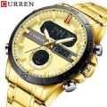 Curren 8384 Military Mens Analog Digital Watch Stainless Steel LED Waterproof Curren Watches 2021 -  Rose Gold. 
