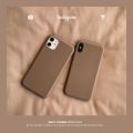 Retro brown Solid color Simple Korean Couple Phone Case Cover For iPhone 15 14 13 12 11 Pro Max 15 14 7 8Plus X XR case. 