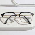 Blue Ray Cut Glass for Men - Transparent Lens, Metal Frame, Gold & Silver Colors, Suitable for Mobile, TV, Laptop Use. 