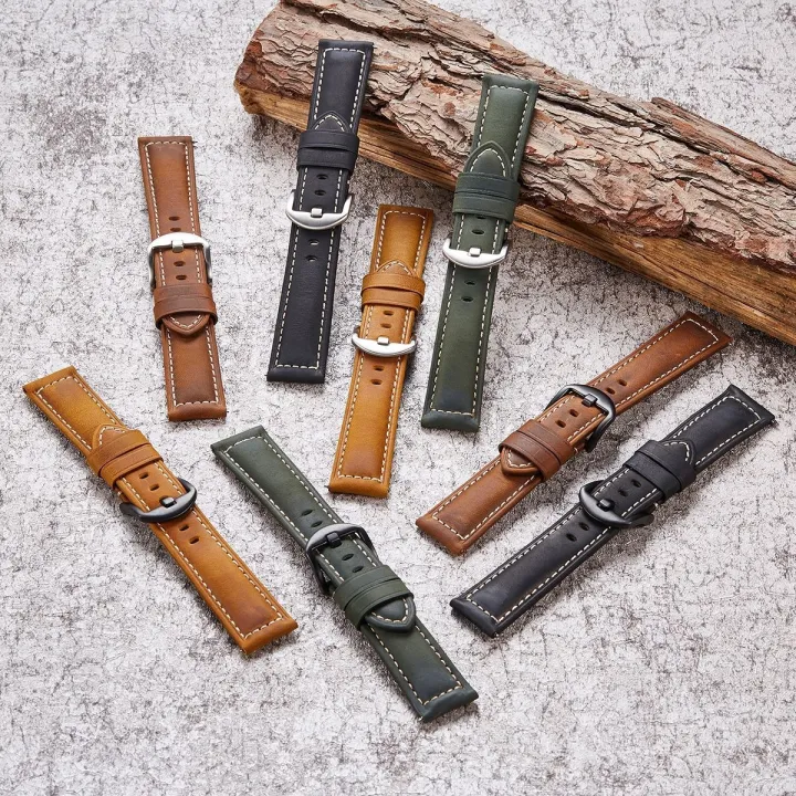 (New)Quick%20Release%20Watch%20Band%20Crazy%20Horse%20Leather%20Retro%20Watch%20Band%20For%20Samsung%20Huawei,Size:%2024mm%20(Black%20And%20Black%20Buckle)%20-%20Image%203