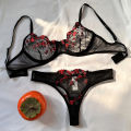 Lingerie Fancy Lace у Set Woman 2 Pieces Transparent Women's Underwear Embroidery Beautiful Bra And Panty Sets.