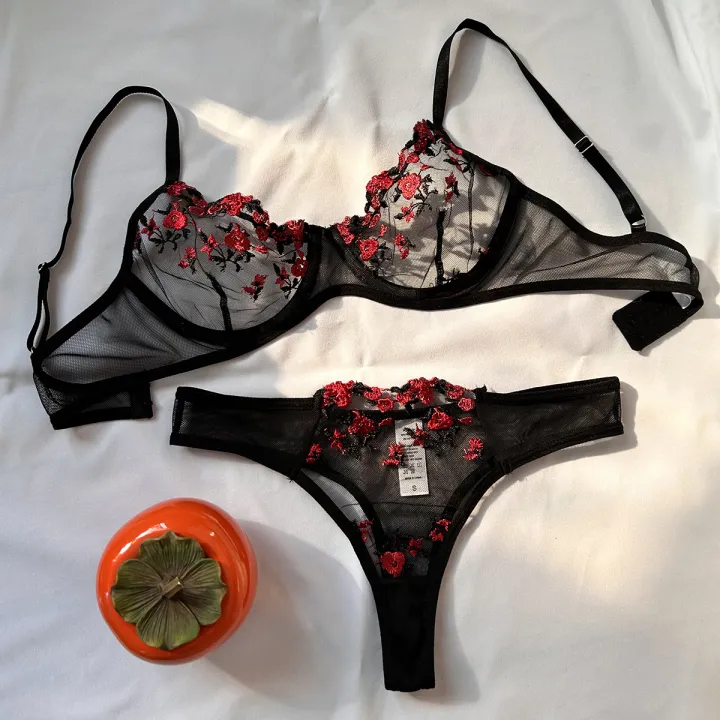 Lingerie%20Fancy%20Lace%20%D1%83%20Set%20Woman%202%20Pieces%20Transparent%20Women's%20Underwear%20Embroidery%20Beautiful%20Bra%20And%20Panty%20Sets%20-%20Image%202
