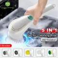 Maytto Electric Cleaning Brush 5 in 1 Magic Brush El ect ric C or d le ss Cleaning for Tub and One Touch Operation & 5 Replaceable Brush Heads For Kitchen Bathroom Toilet Washbasin. 