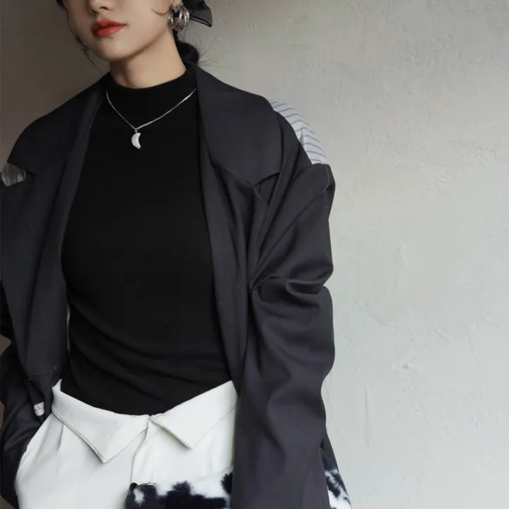 Micron%20Velvet%20Half%20Turtleneck%20Bottoming%20Shirt%20Women's%20Autumn%20and%20Winter%20Inner%20Wear%20Dralon%20plus%20Velvet%20Mid%20Collar%20Slim%20Long%20Sleeve%20Top%20-%20Image%206