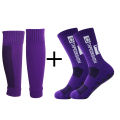 1 set of glued non slip sports socks, solid arrow football socks and leg protection socks.