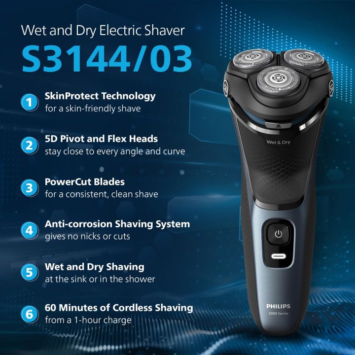Philips%20S3144/03%20Wet%20&%20Dry%20Electric%20Shaver%205D%20Floating%203000%20Series%20-%20Image%203