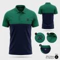 Budget-Friendly Men's Polo T-Shirt | Green & Black Color | 160 - 170 GSM Cotton | Soft & Breathable | Lightweight | Short Sleeve | Regular Fit. 