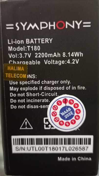SYMPHONY T180  BATTERY