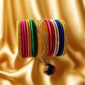 Silk thread multicolor reshmi bangle Churi bracelets for women and girls fashion.