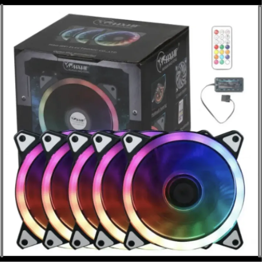 HXHF HF200 6-In-1 & 4-In-1 RGB Case Fan 120mm Cooling Fan Set Remote ...
