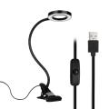New Lighted Clip-on Table Top Desk LED Lamp Reading Large Lens. 