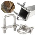 2Sets Durable 304 Stainless Steel Square Clamp With Baffle Right Angle U-bolt Pipe U-clamp Screw M6 Squa Bolt. 