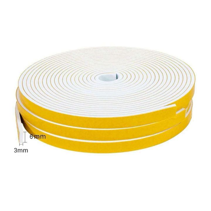 Self%20Adhesive%20Foam%20Tape%20Door%206mm%20Wide%20x%203mm%20Thick%203%20Pcs%20Each%20White%20-%20Image%208