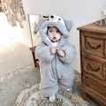 Baby Winter Fleece Jumpsuit With Hood Girls Boys Snowsuits Warm Rompers Outfits-Long- 26. 