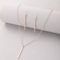 Bohemian Geometric Pendant Necklace Earrings Set for Women Simple Rose   Clavicle Chain Lady Jewelry Gift 19752. 