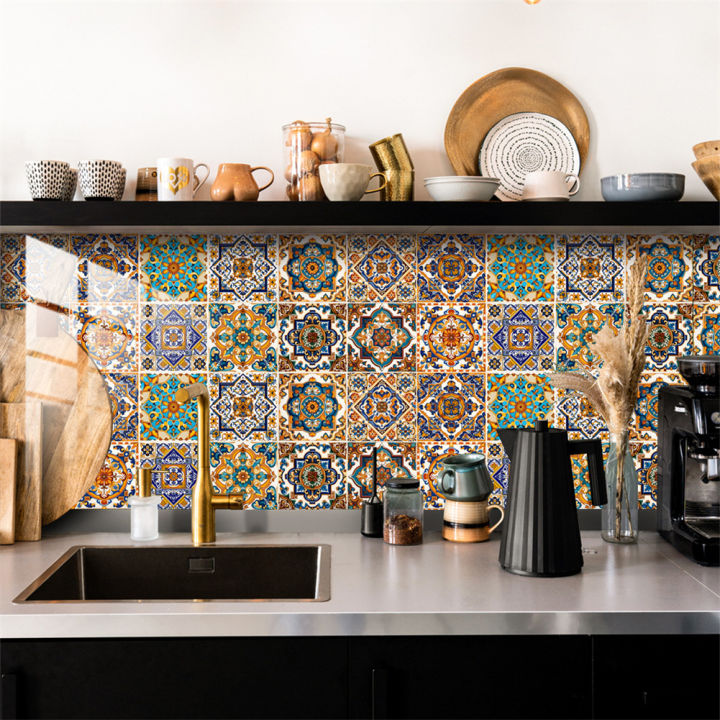 Qiunery%2010pcs%20Tile%20Sticker,%20Bathroom%20Kitchen%20Peel%20And%20Stick%20Backsplash%20Tile%20Decals%20Retro%20Pattern%20Waterproof%20Removable%20Self-Adhesive%20Square%20Wall%20Decals%20For%20Home%20Decor%20-%20Image%206