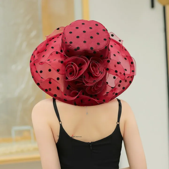 New%20Ladies%20Elegant%20Flower%20Church%20Hats%20Summer%20Large%20Wide%20Brim%20Fedora%20Hat%20For%20Women%20Organza%20Hat%20Beach%20Sun%20Kentucky%20Derby%20Hat%20-%20Image%206