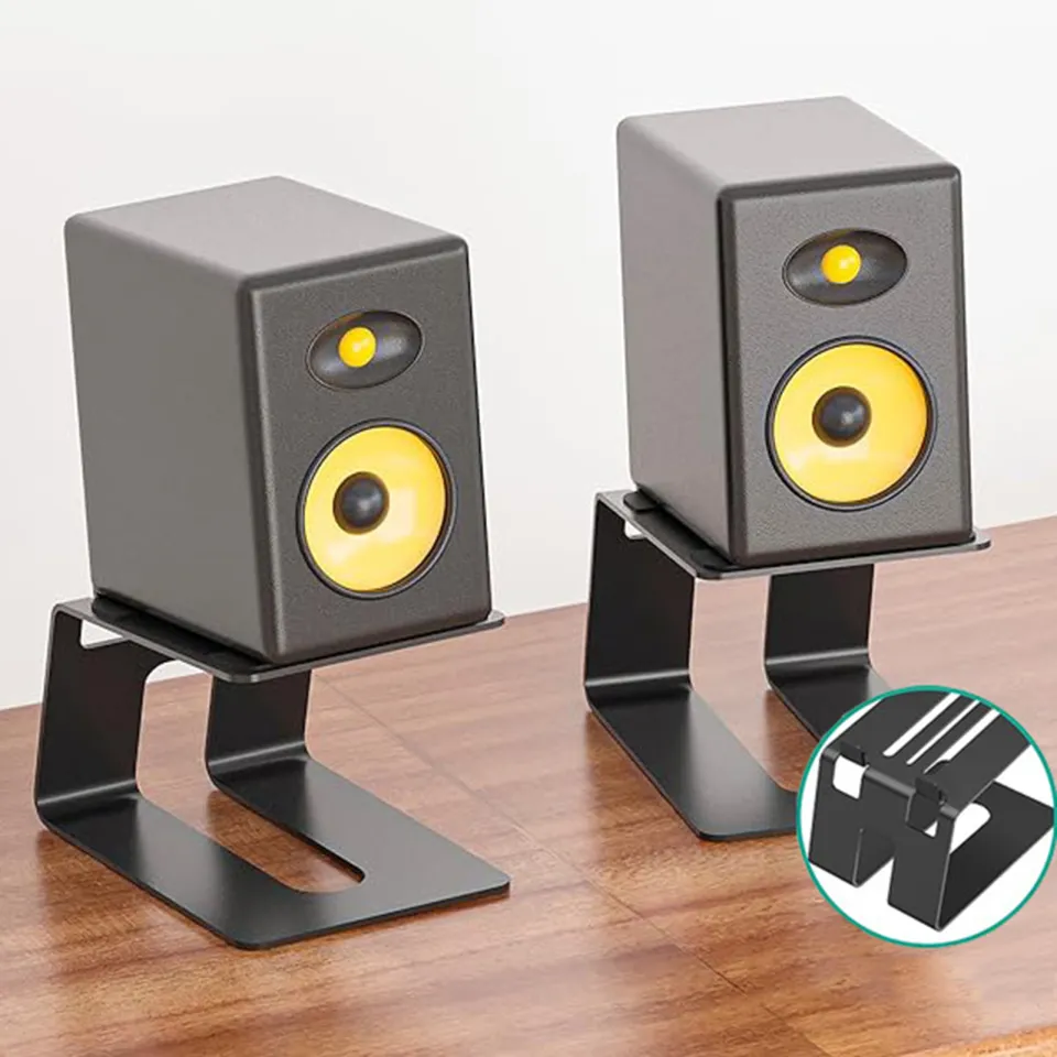 HumanCentric Desktop Speaker Stands Wedge For Medium Speakers, Anti Vibration Silicone Angled Riser For Computer, Bookshelf, And Studio, Compatible With A5+, HD4, HD6, P4, HDP6 And More
