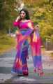 Exclusive Designer Hand Print Half Silk Saree for women. 