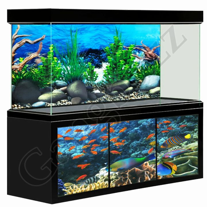 Double-Sided Aquarium 3D Poster - Deep Ocean Scenery - 24" Height ...