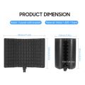 Microphone Isolation Shield with HighDensity SoundAbsorbing Sponge, 3Panel Foldable Windshield Mini Soundproof ?with Tripod Pop Filter and Microphone Sd for Studio Recording. 