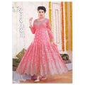 pink Georgette Semi Stitched Anarkali for Women.