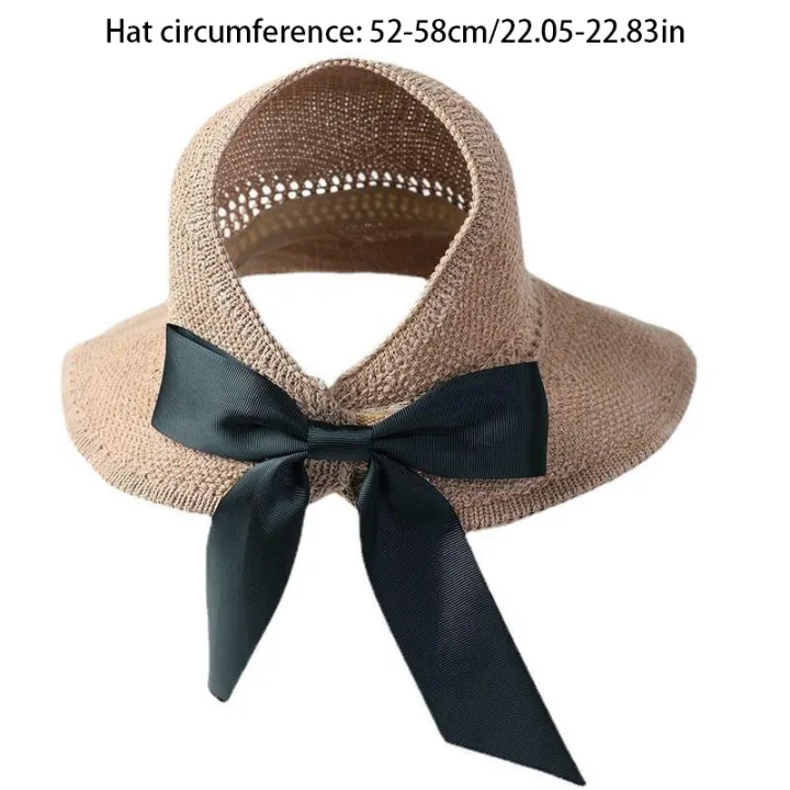 2024%20New%20Casual%20Women%20Summer%20Wide%20Brim%20Sun%20Visor%20Hat%20Adjustable%20UV%20Protection%20Foldable%20Sport%20Empty%20Top%20Cap%20Beach%20Cap%20Sun%20Hat%20-%20Image%202