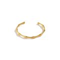 Punk Gold Color Bamboo Joint Open Cuff Bangles 2023 Trend Bracelet for Women Men Classic Charm Bracelet Couple Hand Jewelry Gift.
